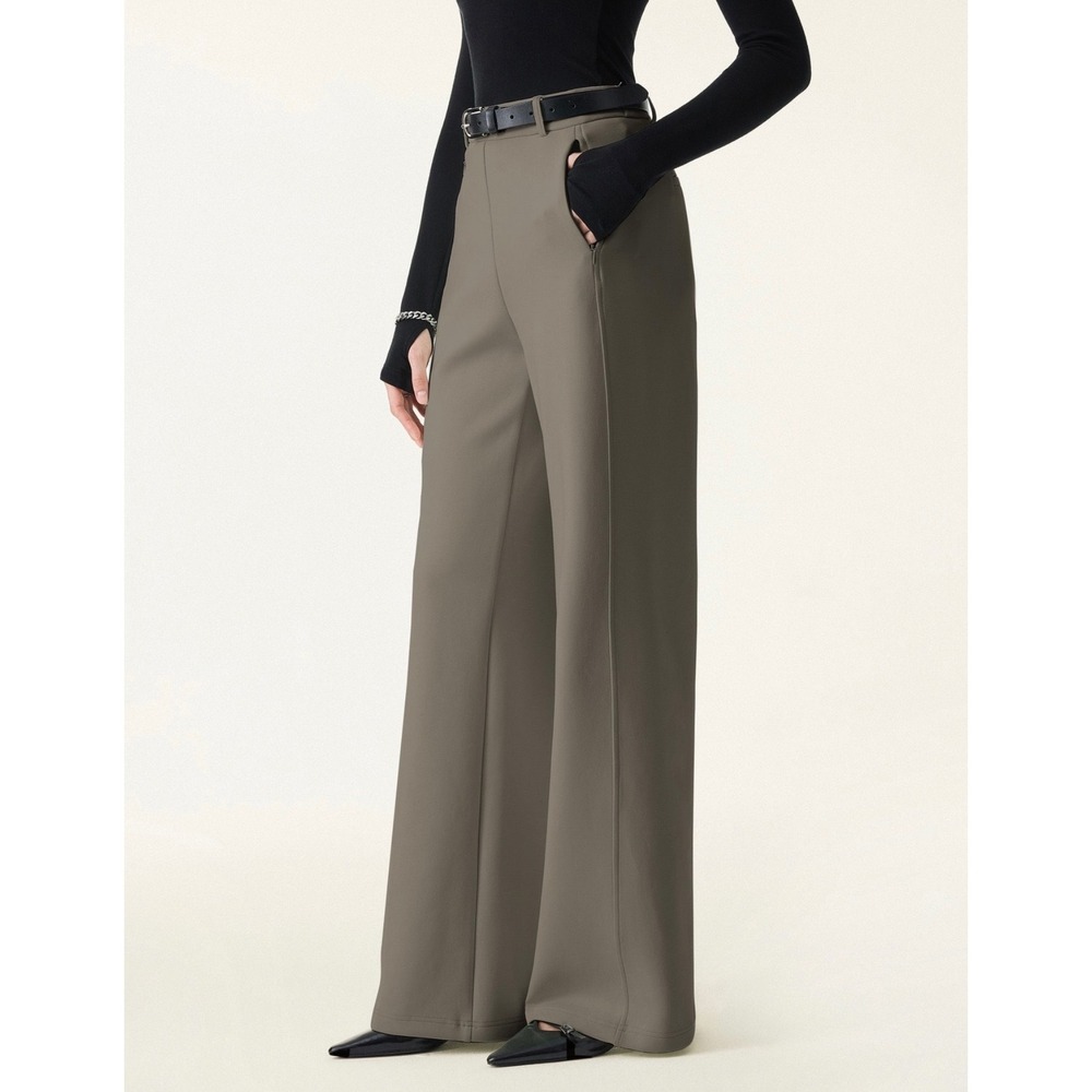 OGL Move Stretch Cotton Blend Slimming High Rise Wide Leg Pants M olive NEW